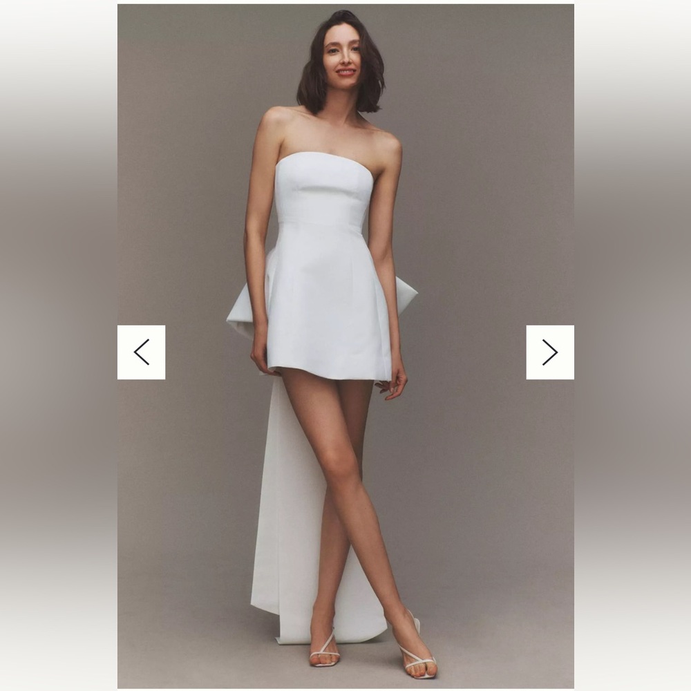Sachin + Babi Grace White Strapless Back-Bow Dress - Picture 2 of 6